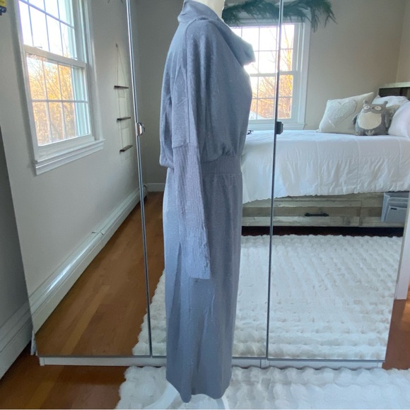 NWT Daily Practice by Anthropologie The Arabella Drapey Dress Cowl Neck Gray M - Picture 7 of 12